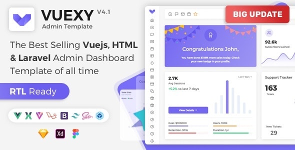 Vuexy-Vuejs/React/HTML/Laravel后台管理模板V6.2